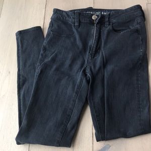 High rise black skinny jeans 360 super stretch